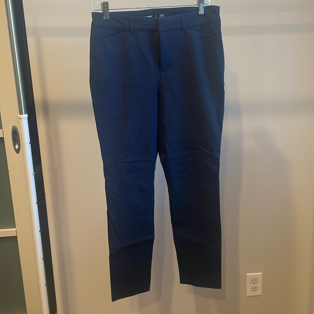 Old Navy High Rise Pixie Never Fade Navy Blue Pants, Casual Slacks, Straight Leg